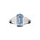 Thumbnail: Art Deco Inspired  11x6mm Emerald Cut Aquamarine and Diamond Ring