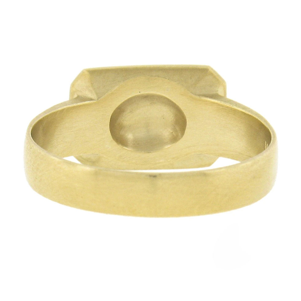 Thumbnail: 14K Yellow Gold Rectangular Engravable Matte Finish Signet Ring