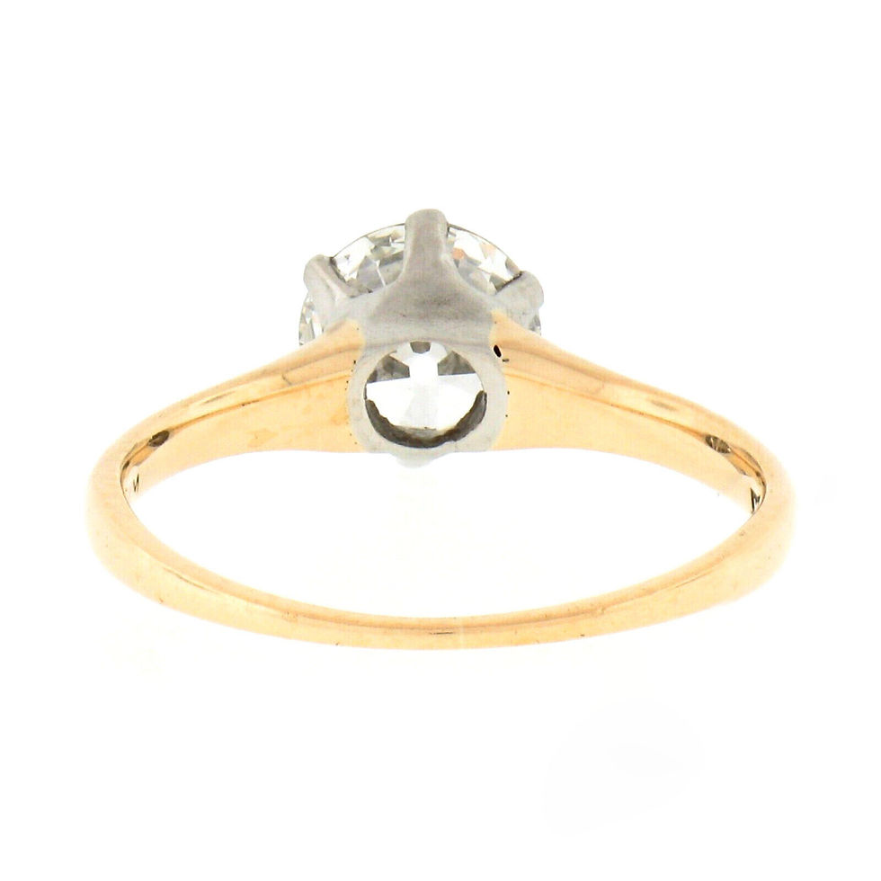 Thumbnail: Antique Edwardian 14k Gold & Plat 1.06ctw Diamond Solitaire Engagement Ring