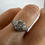 Thumbnail: Antique Art Deco 18k White Gold Diamond Open Filigree Work Ring