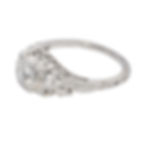 Antique Art Deco 18k White Gold 0.33ctw Diamond Filigree Bow Engagement Ring