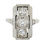 Thumbnail: Antique Edwardian 18K Gold 0.43ctw Old Diamond Etched Rectangular Dinner Ring