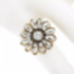 Vintage 14k Gold 1.10ctw Round Diamond Flower Cluster Platter Cocktail Ring