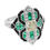 Thumbnail: Art Deco Design 2.21ctw Fancy Diamond Emerald and Onyx Geometric Dinner Ring