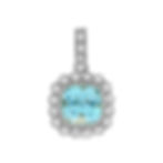 Antique Inspired 14k White Gold 2.18ctw Topaz and Diamond Diamond Halo Pendant