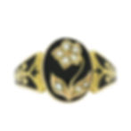 Antique Victorian 18k Yellow Gold Pearl and Enamel 'Forget Me Not' Ring