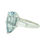 Thumbnail: Vintage Platinum 6.80ctw Pear Aquamarine and Baguette Cut Three Stone Ring