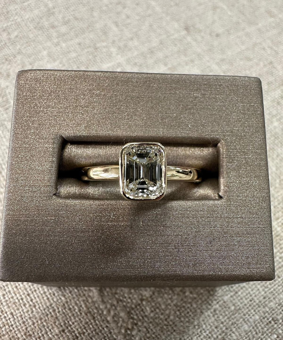Thumbnail: 18k Yellow Gold 1.00ctw Emerald Cut Diamond Solitaire Engagement Ring