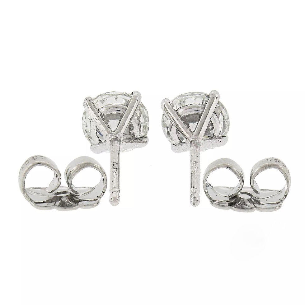 Thumbnail: Platinum 1.02ctw Round Brilliant Diamond Martini 4 Prong Stud Earrings