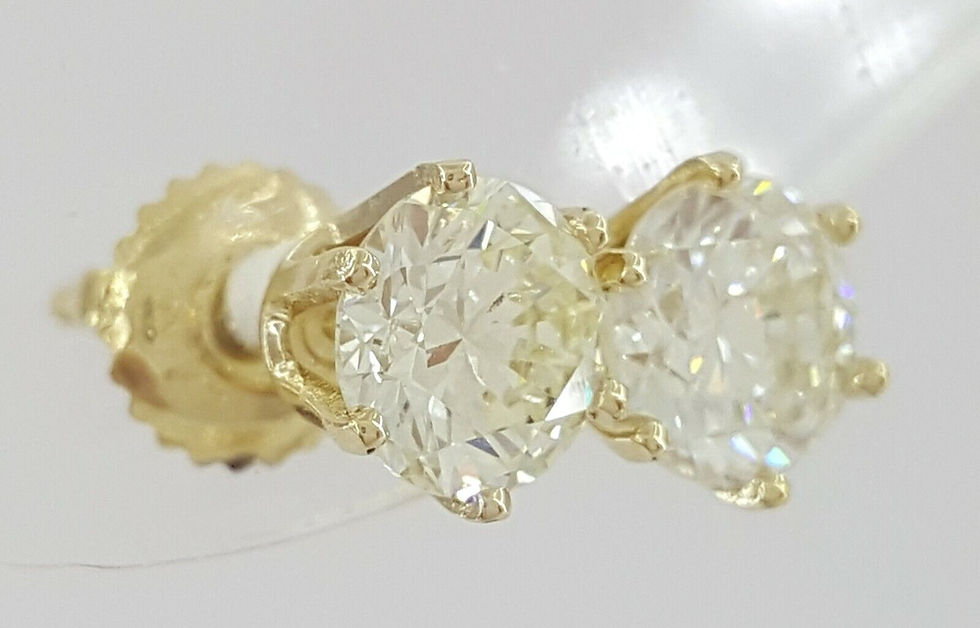 Thumbnail: 14K Yellow Gold 1.40ctw Natural Round Brilliant Cut Diamond Stud Earrings
