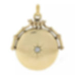 Antique Victorian 10k Yellow Gold Old Cut Diamond Star Round Locket Pendant