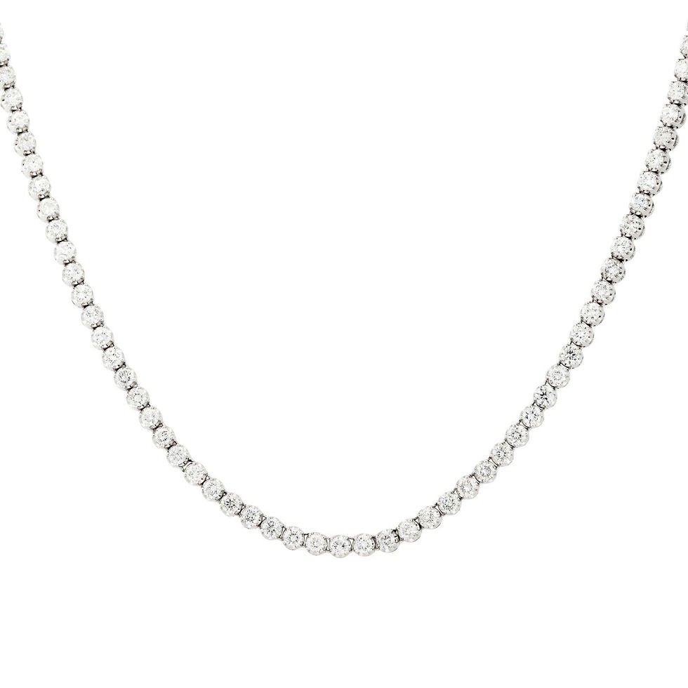 Thumbnail: 14k White Gold 9.70ctw Round Brilliant Diamond Line Tennis Necklace