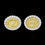 Thumbnail: 18K TT Gold 1.00ctw Fancy Yellow and White Diamond Dual Halo Oval Stud Earrings