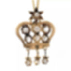 Antique Victorian 14K Gold 0.78ctw Diamond Open Star Crown Pendant Necklace