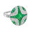 Thumbnail: Art Deco Design 2.25ctw Emerald and Diamond Oval Platter Ring