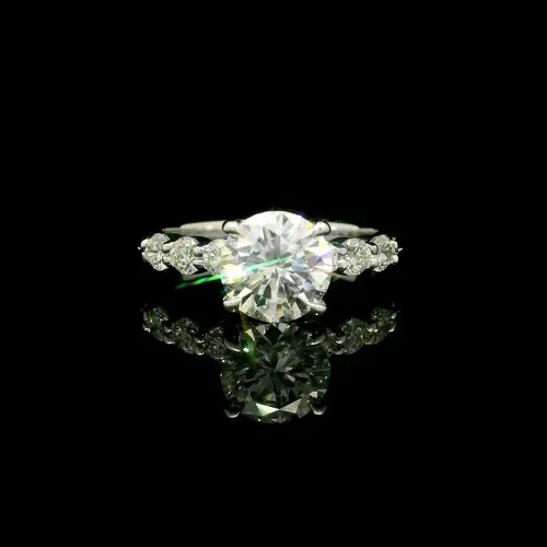 Thumbnail: 18k Gold Platinum 1.86ctw Diamond Triple Ex Classic Engagement Ring