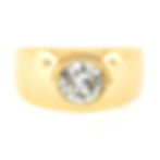 Men's 18k Yellow Gold 1.23ctw Burnish Diamond Solitaire Gypsy Engagement Ring