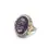 Thumbnail: Antique Art Deco 14k Tri Color Gold Oval Amethyst Seed Pearl Filigree Ring