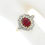Thumbnail: Antique Victorian 18k Gold Platinum GIA BURMA RED Spinel Diamond Halo Ring
