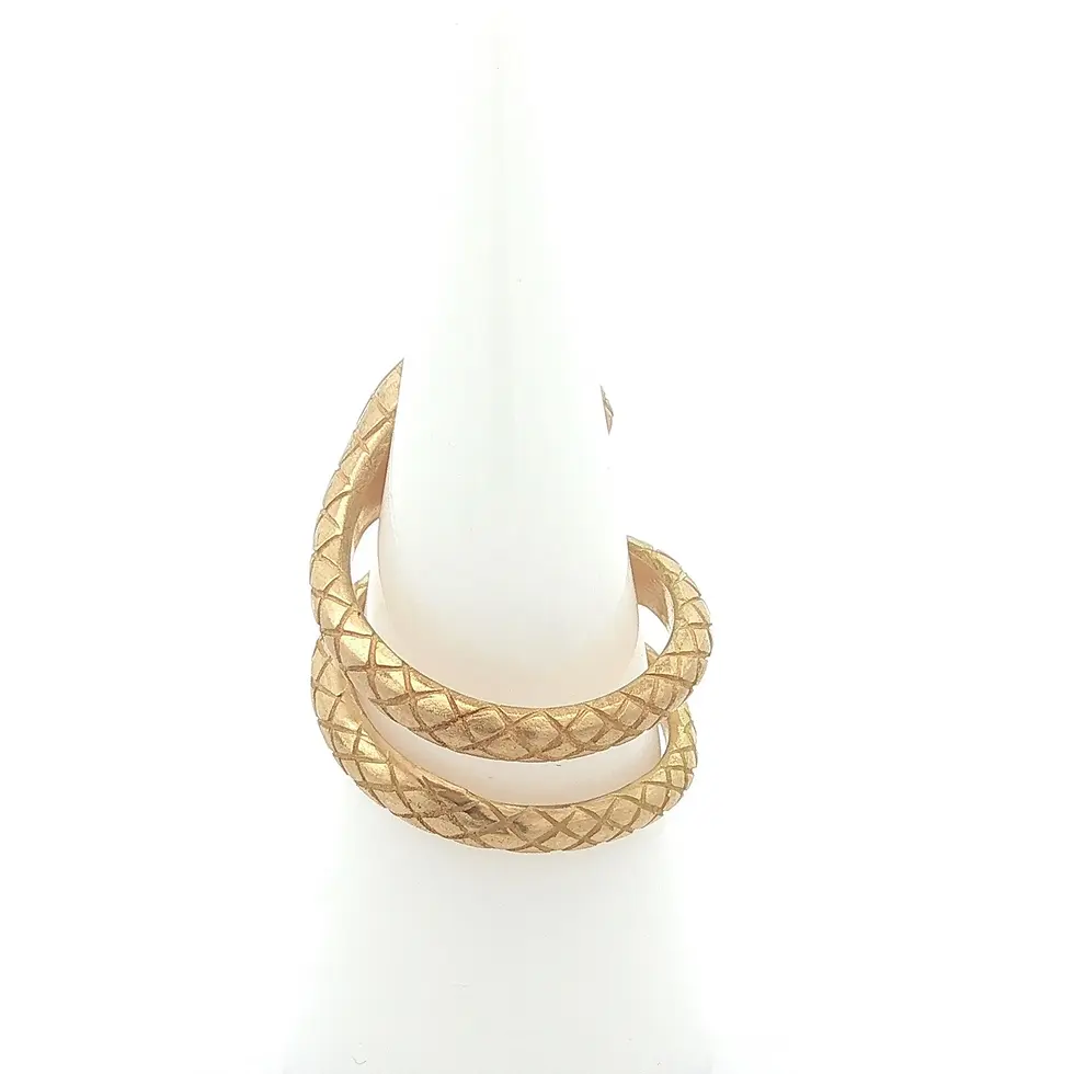 Thumbnail: Handmade 18k Gold 1.97ctw Old Pear Cut Diamond Serpent Snake Wrap Ring