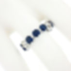 14k White Gold 4.74ctw Alternating Sapphire Diamond Wedding Eternity Band Ring