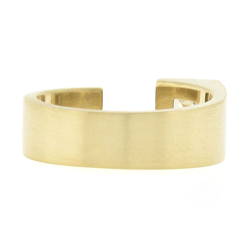 Thumbnail: Unisex 14K Yellow Gold 0.91ctw Emerald Cut Diamond Ring 