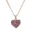 Thumbnail: 18k Rose Gold Black White Diamond Pink Tourmaline Reversible Heart Pendant
