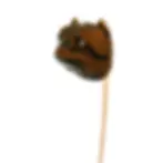Antique 18k Yellow Gold Diamond & Carved Tiger's Eye Yorkie Dog Head Stick Pin