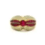 18k Yellow Gold Quality 2.87ctw Ruby & Diamond Cocktail Wide Band Ring