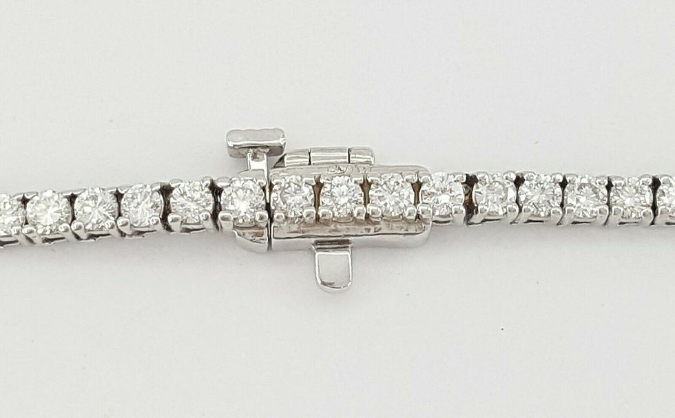 Thumbnail: 14k White Gold 14.98ctw  Round Cut Graduated  Diamond Tennis Line Necklace