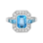 Art Deco Style 14k White Gold 4.38ctw Swiss Topaz and Diamond Halo Ring