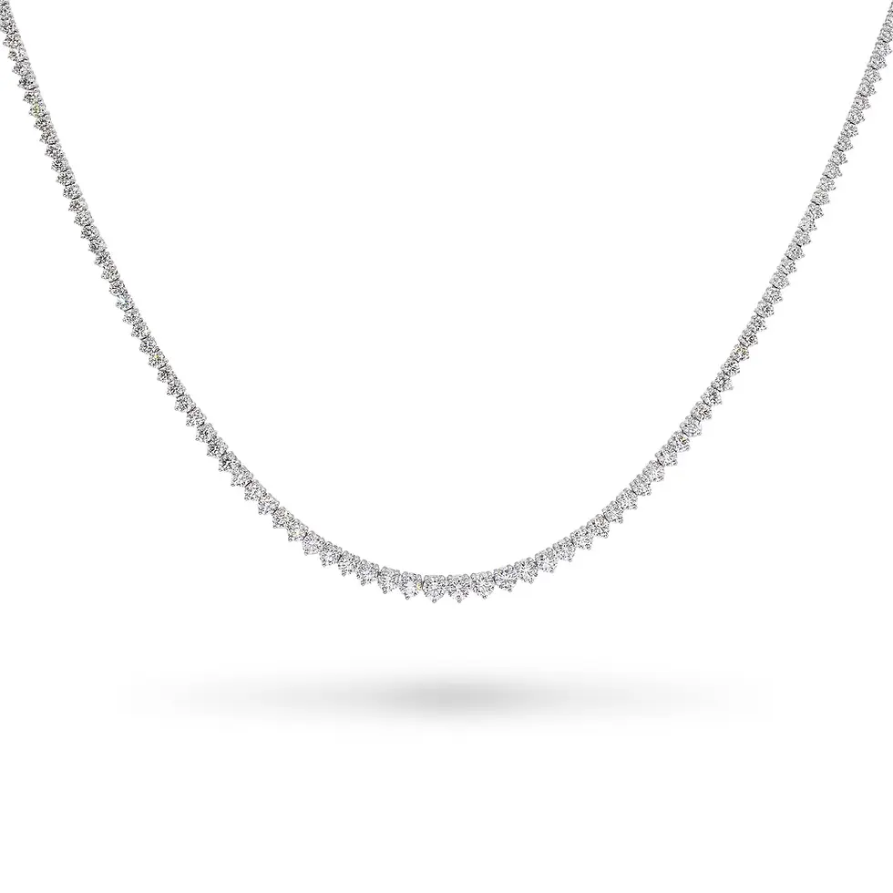 Quality Platinum 11ctw Graduated Diamond Tennis Line Necklace