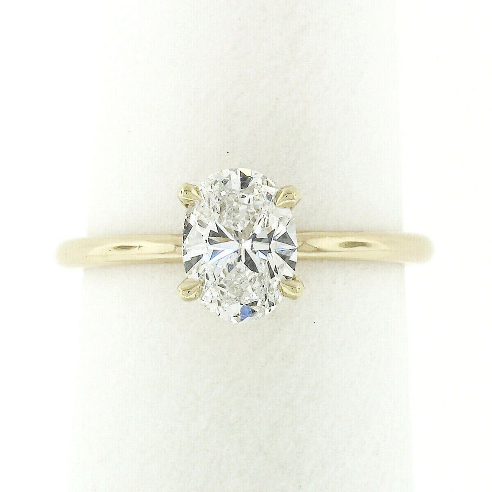 Thumbnail: 14k Yellow Gold 0.80ctw Oval Cut Diamond Solitaire Engagement Ring