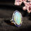 Thumbnail: 18k White Gold Oval Cabochon Opal Sapphire Diamond Marquise Ring