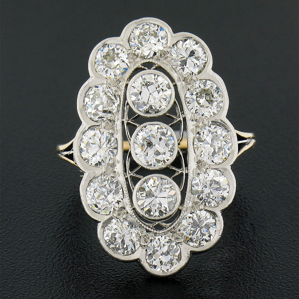 Thumbnail: Antique Edwardian 14k Gold Platinum 2.50ctw Old European Diamond Dinner Ring