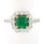 NEW 18k TT Gold 2.51ctw GIA Colombia Green Emerald w/ Diamond Halo Ring