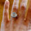 Thumbnail: Art Deco Inspired  11x6mm Emerald Cut Aquamarine and Diamond Ring