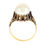 Thumbnail: Antique Victorian 18k Yellow Gold Large Pearl w/ Floral Details Solitaire Ring
