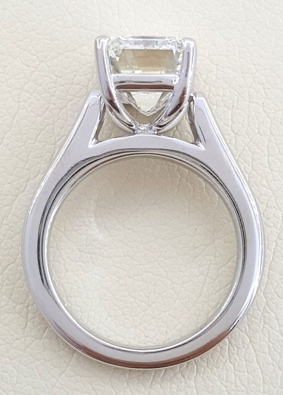Thumbnail: Platinum 5.03ctw Emerald Cut Diamond Solitaire Engagement Ring