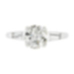 Vintage Platinum 1.33ctw Old European Cut Diamond 3 Stone Engagement Ring