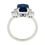 Thumbnail: NEW Platinum 5.60ctw Emerald Cut Sapphire Solitaire & Diamond Ring
