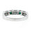 Thumbnail: 18K White Gold 1.30ct Alternating Round Emerald & Baguette Diamond Band Ring