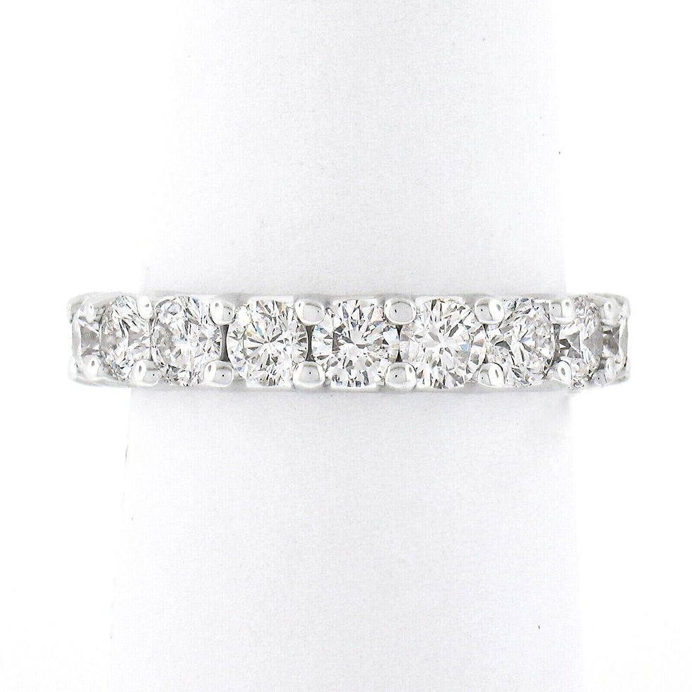 Thumbnail: 14k White Gold 2.94ctw Shared Prong Set Round Diamond Eternity Band Ring