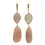Thumbnail: 14k Yellow Gold Faceted Rose Quartz Dangle Drop Earrings w/ Lever Backs