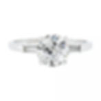 Vintage 14K White Gold 1.29ctw Old Circular Brilliant Diamond Solitaire Baguette Ring