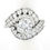 Thumbnail: Vintage Platinum 4.58ctw GIA Round & Pear Cut Diamond Domed Swirl Cocktail Ring