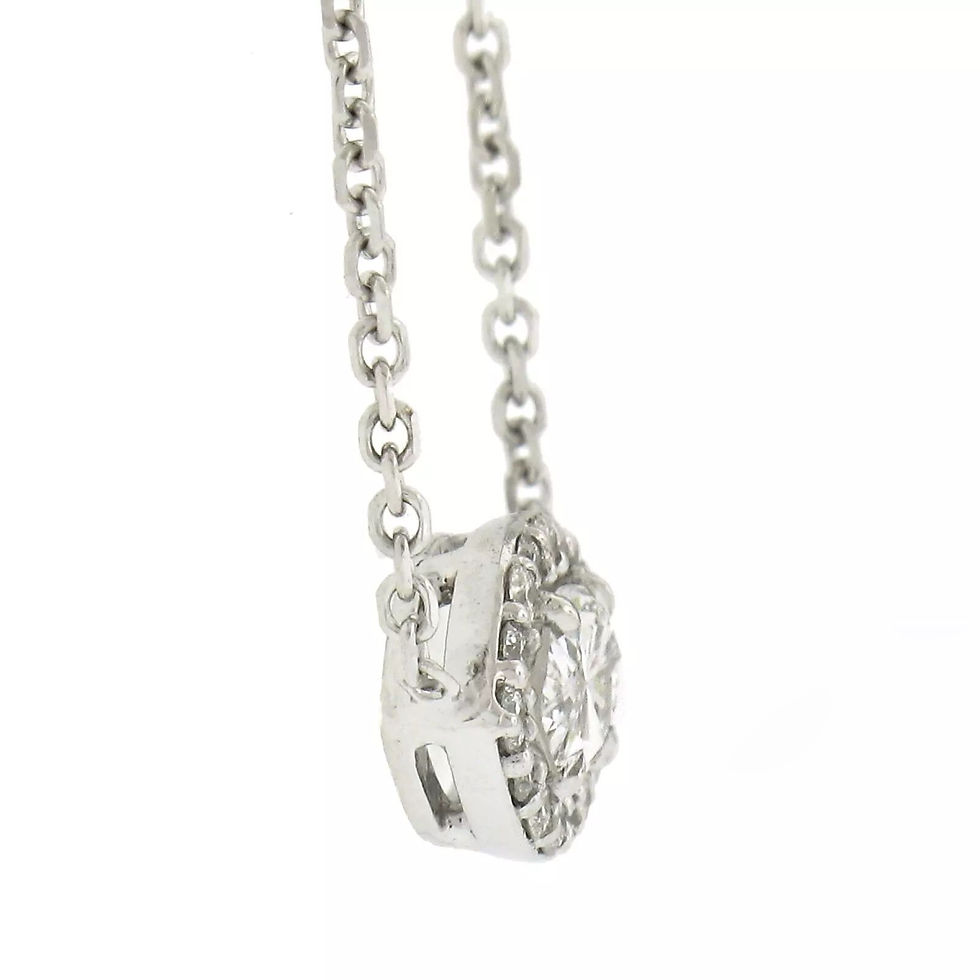 Thumbnail: 14K Gold 0.62ctw Marquise Diamond Halo Evil Eye Talisman Pendant Chain Necklace