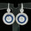 Thumbnail: Art Deco Inspired 14K White Gold Diamond w/ Calibre Sapphire Halo Drop Earrings