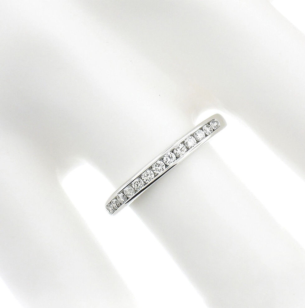 Tiffany & Co. Plat 0.30ctw Channel Diamond Stack Wedding Band Ring