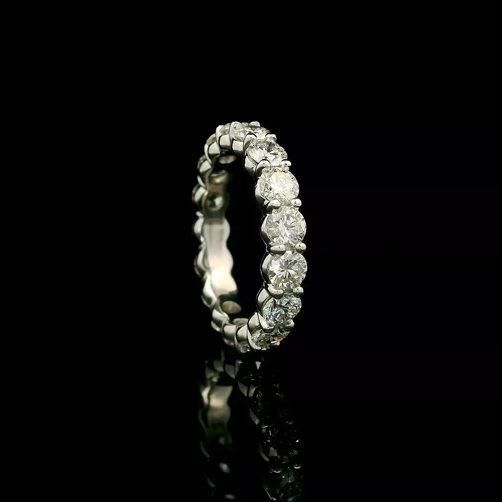 Thumbnail: Platinum 2.75ctw Round Shared Prong Set Diamond Eternity Wedding Band Ring